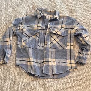 Zara Girls Blue and Cream Flannel Shacket